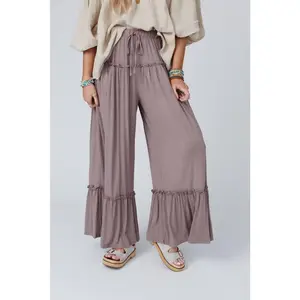 Frilled Wide Leg Pants - Comfortable Fit, Versatile Style, Ideal for Everyday Wear