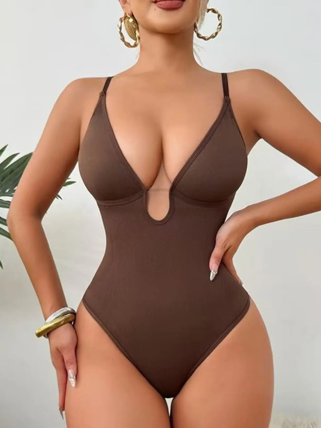 Women's Shapewear Deep V Thong Bodysuit, Smooth Slimming Underwear, All-Season Comfortable Basic, S~xxxl Size, Sexy Style, Womenswear - TikTok Shop Women's Shapewear Deep V Thong Bodysuit, Smooth Slimming Underwear, All-Season Comfortable Basic, S~xxxl Size, Sexy Style, Womenswear - TikTok Shop