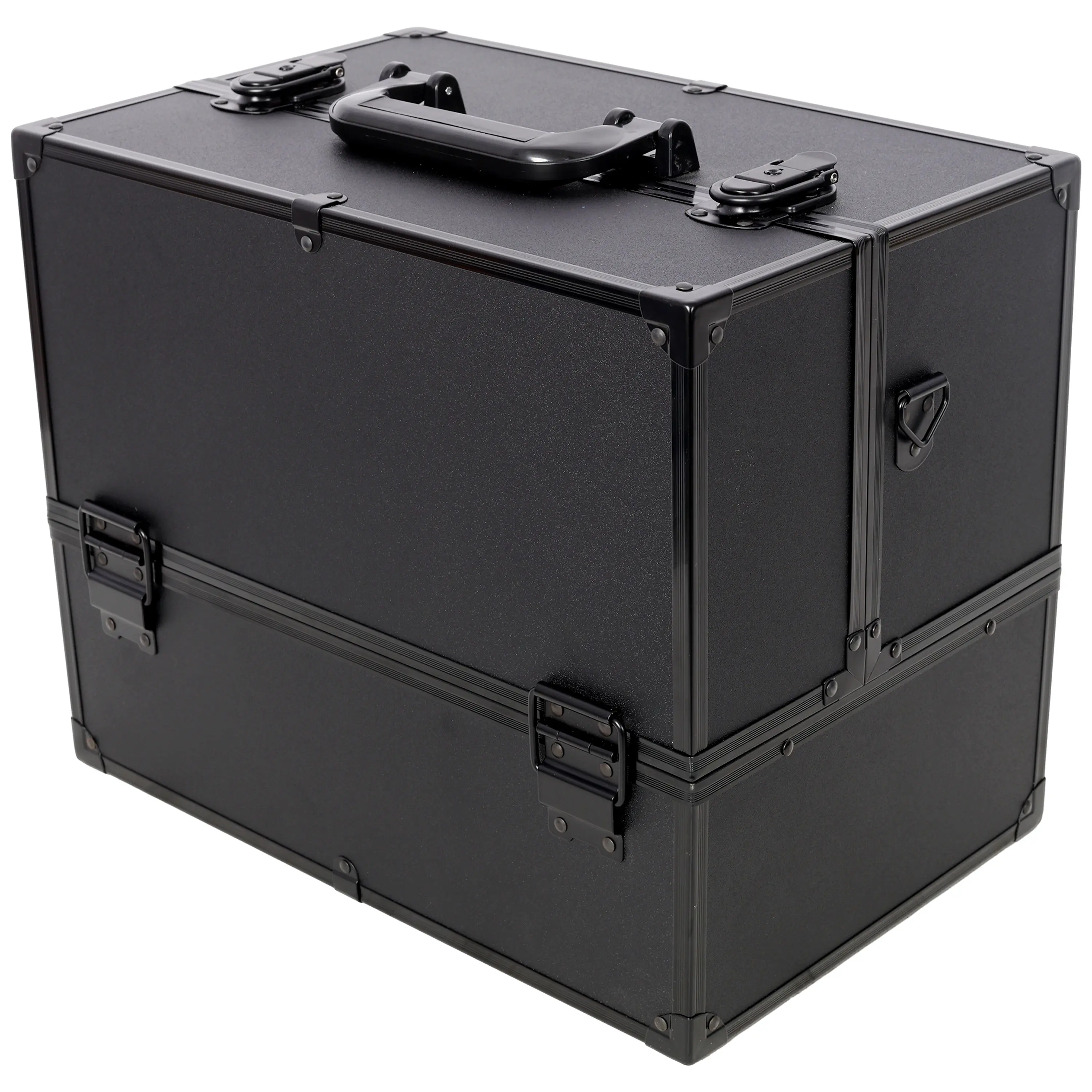 Professional Large Makeup Train Case,14Inch Lockable Cosmetic Organizer Box with 6 Adjustable Trays and Spacious Compartments