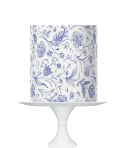 Blue Floral Toile Pattern Cake topper Wrap Icing Sheet, 8x10 inches, Baby Shower Cake Decorating, Blue toile de jouy baby shower cake topper wrap icing sheet, baby blue floral pattern cake wrap