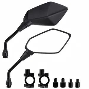 Universal Motorcycle Mirrors Hawk-eye Side Mirrors with 8/10MM Screw and 7/8" Handlebar Mount Clamp Compatible with Dirt Bike, Scooter, ATV, Moped