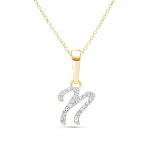 Cursive Diamond Initial Necklace