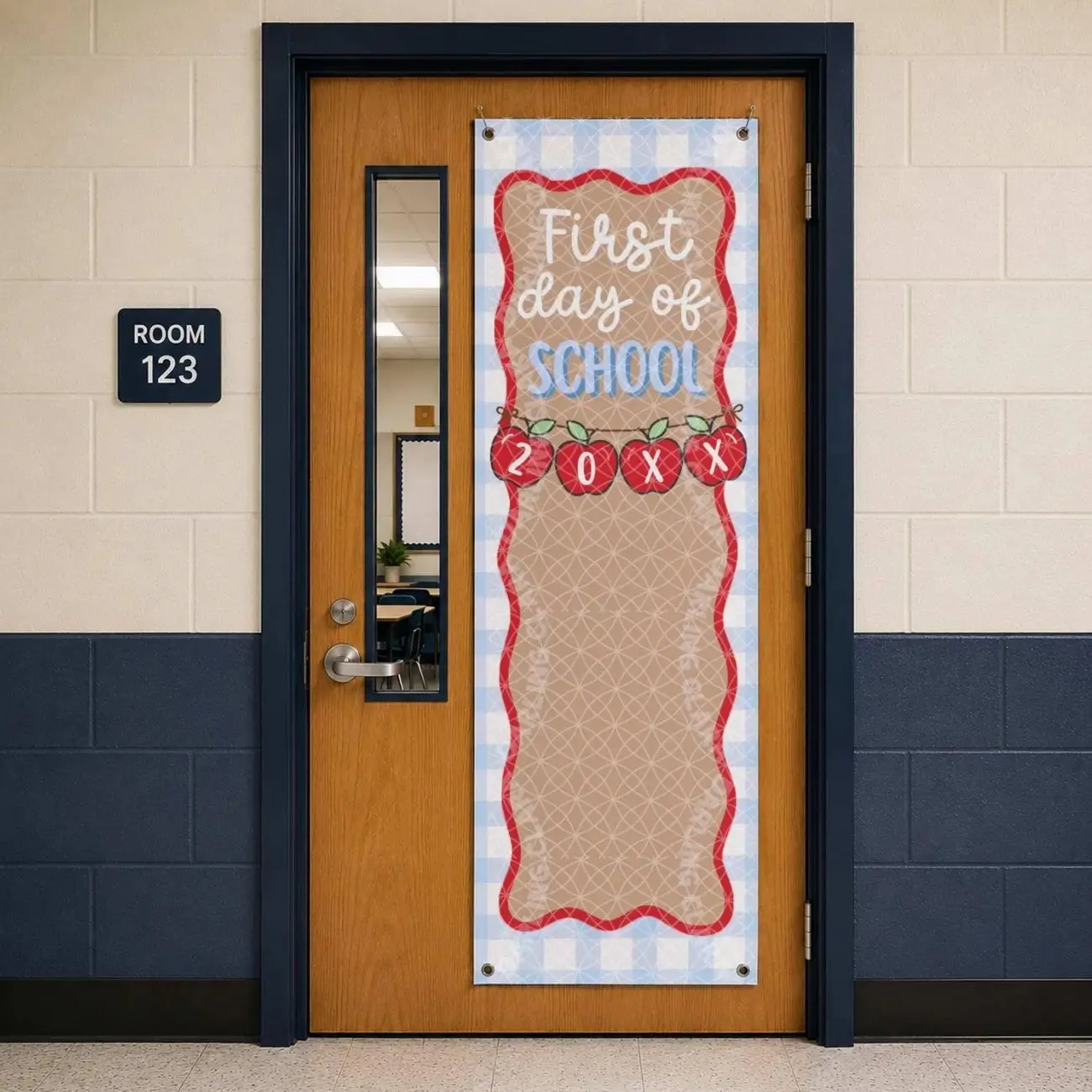 First Day of School Banner Template, Back to School Sign, Editable Canva Photo Backdrop (2x6ft & 3x5ft)