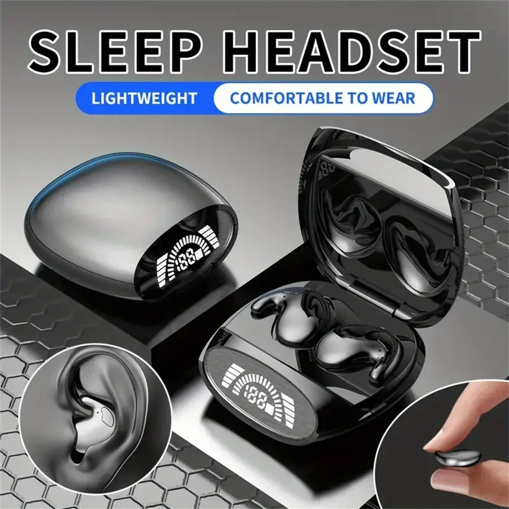 MSHUKCOE Mini Sleep Earbuds Bluetooth 5.3 Light-Weight Headphones, Ultra-Thin Noise Blocking Sleep Headphones, Small Earbuds for Side Sleepers, Invisible Sleep Wireless Earphones for Small Ear,back to school,back to school haul