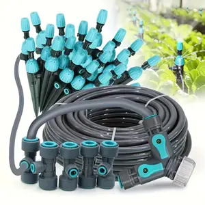 New 66ft-16ft Drip Irrigation Sprinkler Set, Garden Automatic Watering System, Pe Soft Tube Lightweight Flexible Hose Adjustable Mist Spray Nozzle Kit