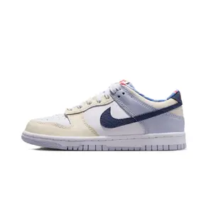 Youth Nike Dunk Low White/Midnight Navy-White (IH7343 141) (GS)