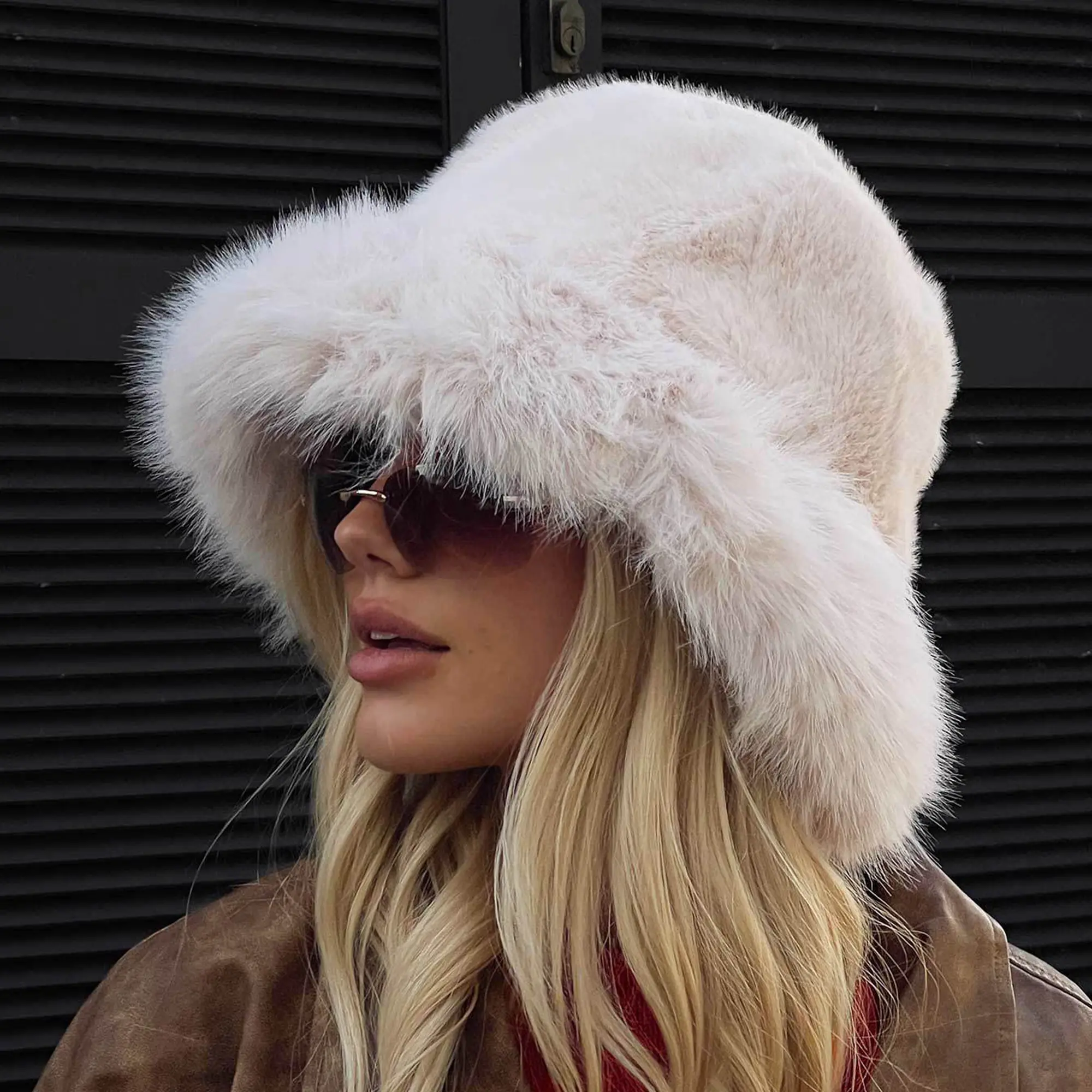 Women's Faux Fur Bucket Hat Plush Fluffy Winter Hat in Multiple Colors for Fashion & Warmth One Size Fits All
