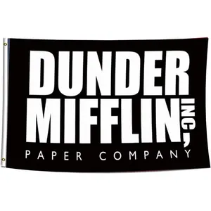 Flag Blue for The Office Fun (3x5ft,Anti-fade,150D Poly) Premium Quality Wall Banner  (Black) Decor