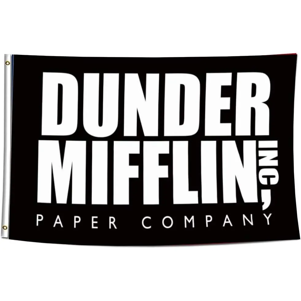 Flag Blue for The Office Fun (3x5ft,Anti-fade,150D Poly) Premium Quality Wall Banner  (Black) Decor