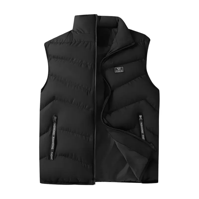 Men's Golf Winter Vest Fashion Casual Style Outdoor Warm Breathable Comfortable Stand Collar Zipper Design Practical Cotton Vest full  zip  vest Wetsuit Stylish