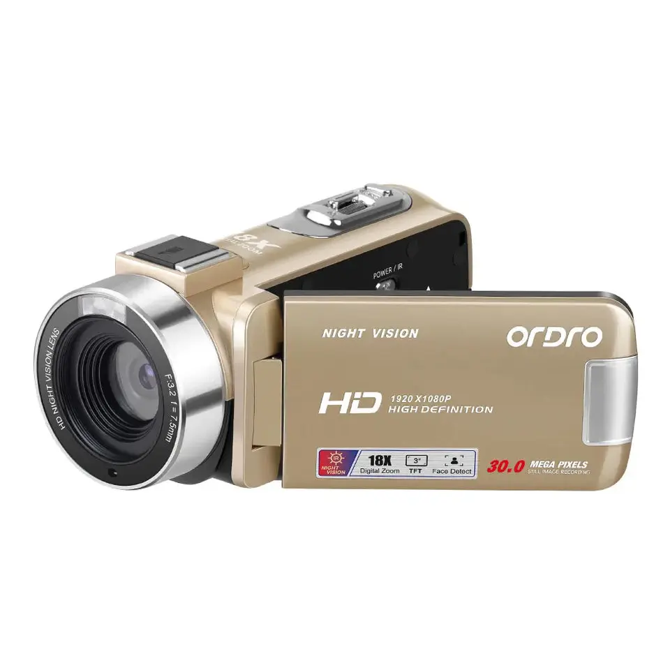 Vintage HD Camcorder 18X Digital Zoom Video Camera, 1080P Infrared Night Vision, Vintage Cheap Home Use Camara