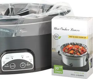 [6 For Free] 36 bags  Nylon Pot liners, Slow Cooker Liners 13x21 Inch Large Size Disposable Roaster Cooking, Fit for 3-8QT Oval & Round Pot