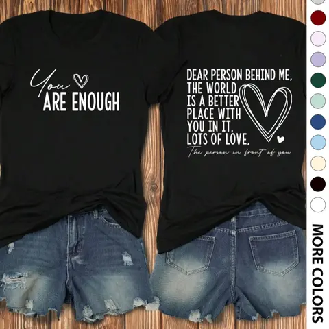Women's Statement Slogan Graphic Fitted Short Round Neck Tee, Fashion Casual Heart Print Crew Neck T-Shirt for Everyday Holiday Vacation Outdoor Wear, Ladies Clothes for All Seasons, Round Neckline Tee
