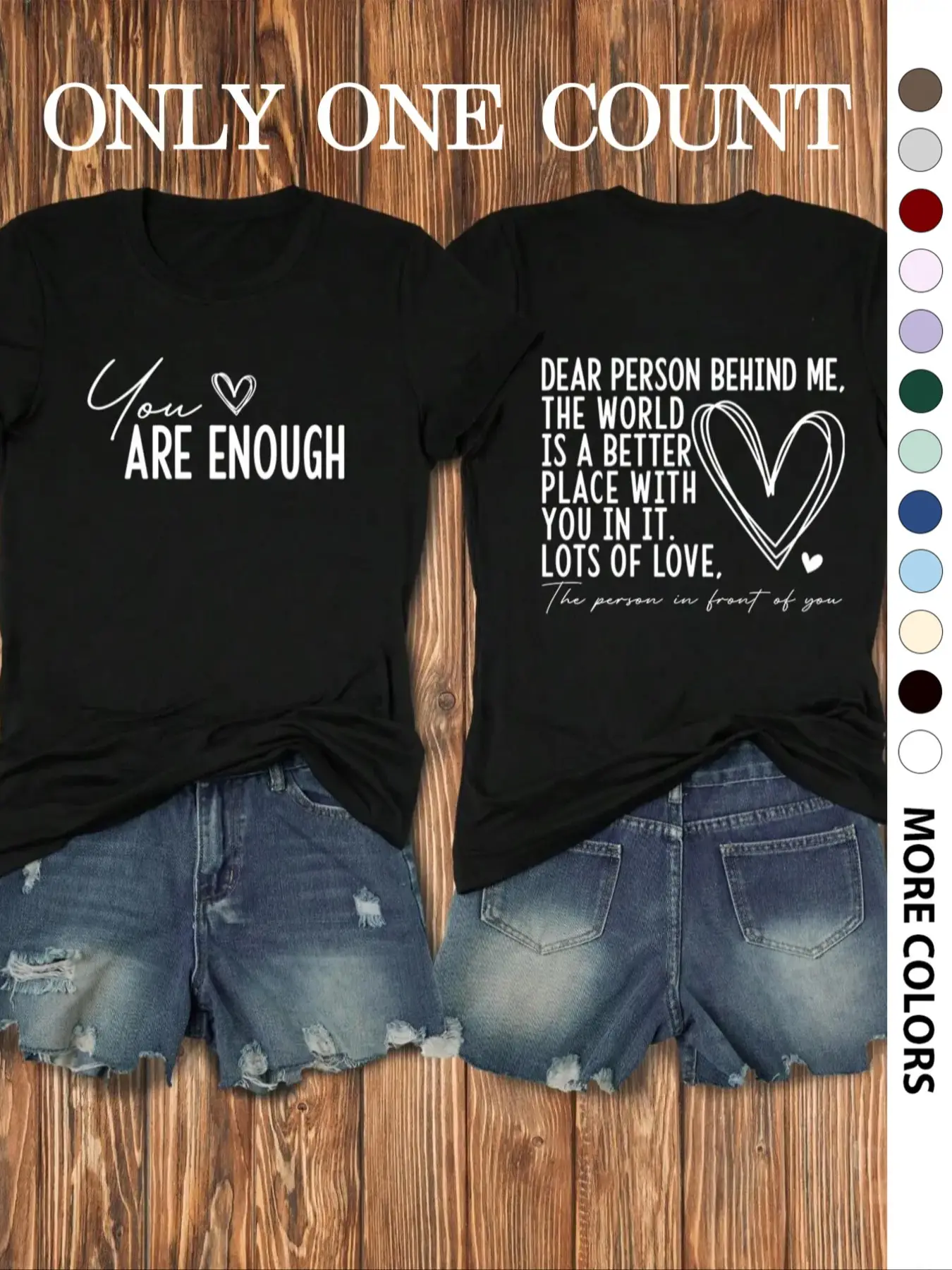 Women's Slogan Graphic Round Neck Tee, Fashion Casual Heart Print Crew Neck T-Shirt for Daily Holiday Vacation Outdoor Wear, Ladies Clothes for All Se