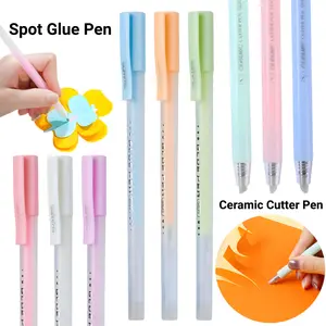 12 Pack Quick Drying Colored Spot Glue Pen And 3Pcs Ceramic Cutter Pen,New Quick Dry Roller for Scrapbooking, Handmade Stationery, Craft Supplies,Easy Control, Precision, Unique Pens