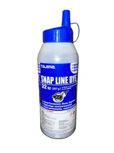 TAJIMA Marking Chalk - Dark Blue 32-oz (907g) Semi Permanent Snap-Line Dye with Durable Bottle & Easy-Fill Nozzle - PLC3-DB900