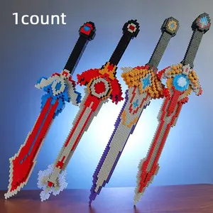 Sword Building Block Toy, 1 Box Role-playing Simulation Sword Assembly Toy, Creative Building Block Desktop Decoration Ornament, Minecraft Building Blocks