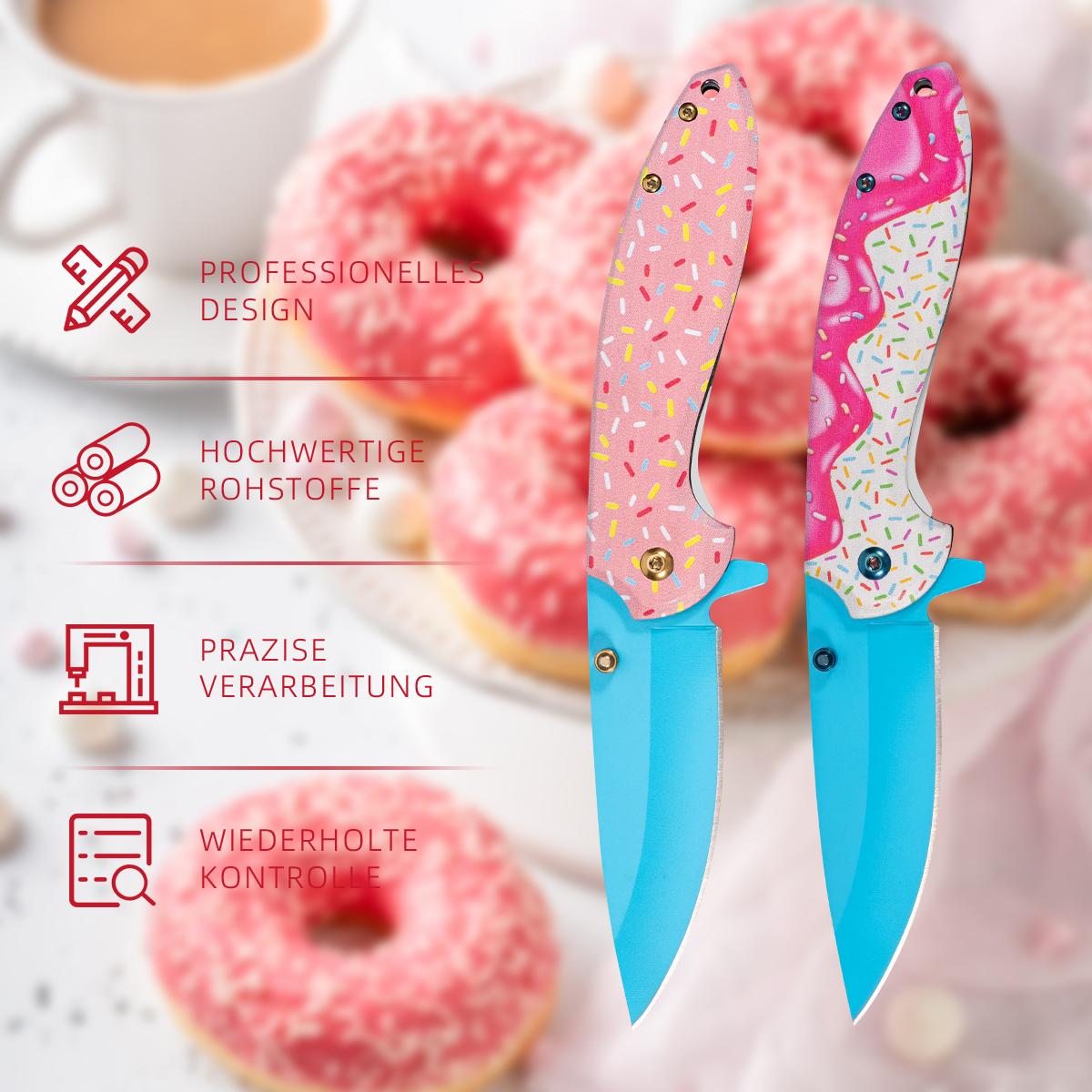 Creative Candy Pattern Folding Pocket Knife, EDC Outdoor Tool for Camping Hiking