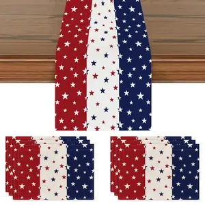 American Veterans Memorial Day Table Flag, Blue Stripes Star Design, Home Restaurant Decor, Party Supplies, Holiday Gift