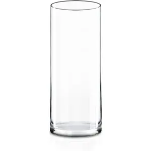 Clear Glass Cylinder Vase (H:12" D:4") | Multiple Size Choices Glass Flower Vase Centerpieces | Hurricane Floating Candle Holder