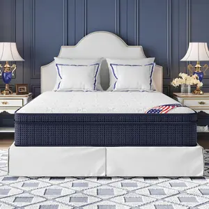 Yaak Queen Size Mattress 12 Inch in a Box for Back Pain Relief, Medium Firm Feel Fiberglass Free Hybrid Mattress with Cooling Gel Memory Foam and Individual Pocket Springs,Plush Feel, CertiPUR-US