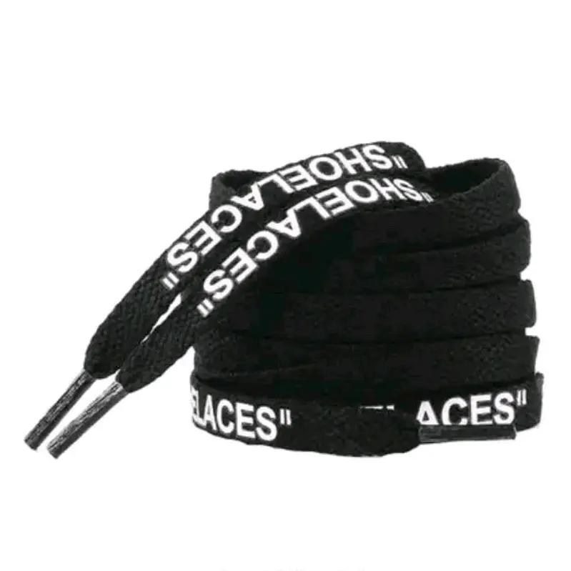 Black Shoelaces printed for Men's and Women's Footwear off-white Jordan replacement