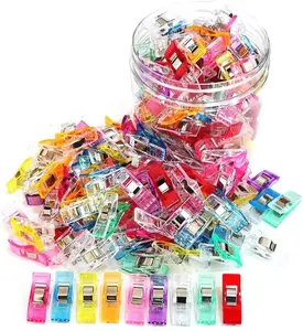 Sewing Clips, 100 Pcs with Plastic Box, Premium Quilting Clips for Supplies Crafting Tools, Assorted Colors Plastic Clips for Crafts,Sew Clip,Sew Clips,Sewing Notions