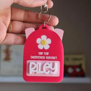 NFC Tag, Emergency Contact Backpack Tag, Phone Number Tag, emergency Tag for Kids