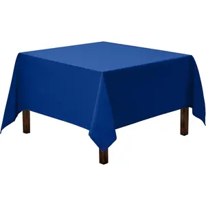 52 x 52 Inch Royal Blue Square Tablecloth for Small Square or Round Tables - Heavy Duty Washable Fabric for Buffet Table, Holiday Party, Dinner, Wedding & Baby Shower