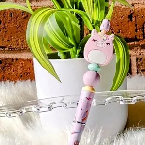 Unicorn Squishmallow Beaded Pen with Refill
