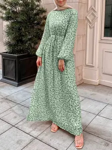 Arabian Print Casual Dress, Stylish Women's Fashion, Comfortable & Trendy Design, Perfect for Daily Wear, Versatile Option, Modest Style Dress, Hijabi Cute Dresses