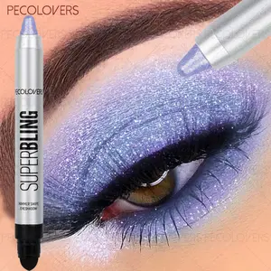 1 Pcs Clear Sparkle Multichrome Eyeshadow Stick, Bold Eyeshadow Makeup, Glitter Duochrome Eyeshadow, Glitter Highlighter Fluorescent Eye Shadow Pencil, with Brush Tip Easy To Rendering, Waterprof Long-lasting, Christmas Party Makeup
