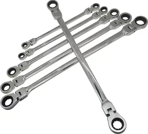 Metric 12 Sizes Extra Long Gear Ratcheting Wrench Set, 8mm-19mm, Made of Chrome Vanadium Steel, Rotatable Metric 12 Sizes Extra Long Gear Ratcheting Wrench Set, 8mm-19mm, Made of Chrome Vanadium Steel, Rotatable