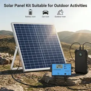 20W Outdoor Solar Panel Portable Charger USB Solar Power Camping Outdoor Suitable for outdoor, camping, for outdoor, cell phone, outdoor, camping, travel, roof, RV, car, etc. emergency power supply Solar Panel Kit
