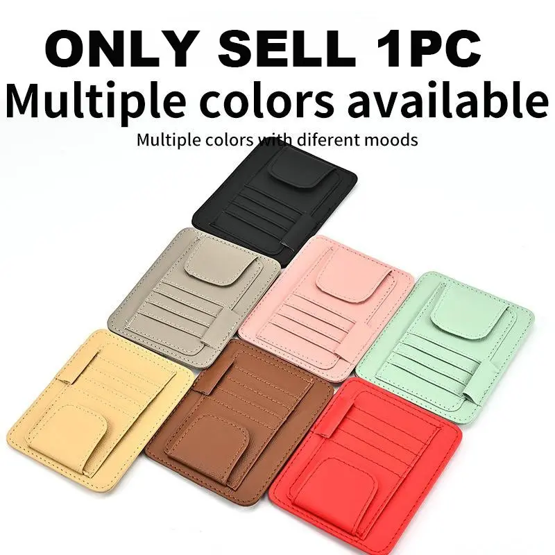 Car Sun Visor Organizer Multi-Pocket Business Card Storage Management Sunglasses Holder Visor Accessories Auto Interior Car Organizers And Storage