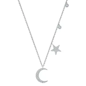 Stellar Dreams Pave Moon Pendant