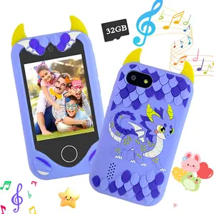 3-12+ Kids Dinosaur Smart Toy Phone with 2.8'' Touch Screen, Dual Cameras & 32GB Card ,Educational Games, Music Player ,Christmas Birthday Gift for Toddler Boys & Girls