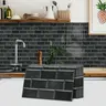 6pcs/12pcs/24pcs Faux Marble Tile Wall Stickers, Self Adhesive Decal, Waterproof Oil-proof Easy-to-Apply Design, Suitable for Kitchen, Bathroom, Living Room Wall Decoration, Decorative Wall Sticker, 5.9in x 11.8in #TOP PICKS
