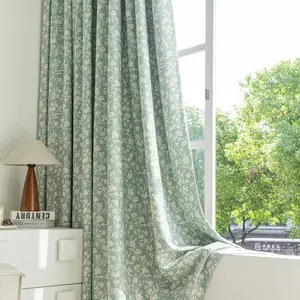 French Vintage High-End American Style Embossed Floral Print Curtains, Light Blocking Sun Protection Insulation UV Blocker, Living Room Bedroom Kids' Room