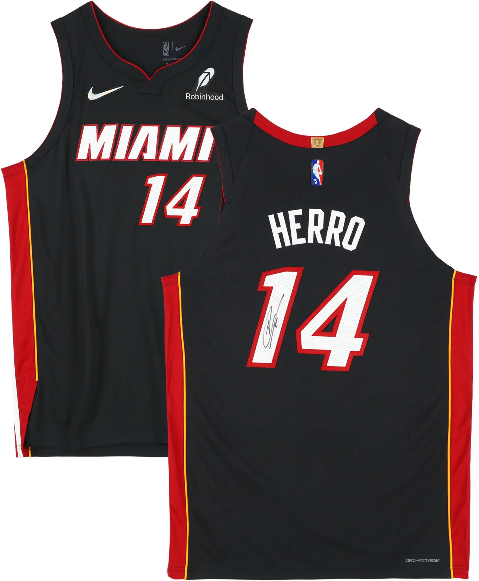 Tyler Herro Miami Heat Autographed Nike Black Icon Authentic Jersey - Fanatics Authentic Certified