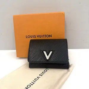 Pre-owned Louis Vuitton EPI Wallet Twist Compact Black