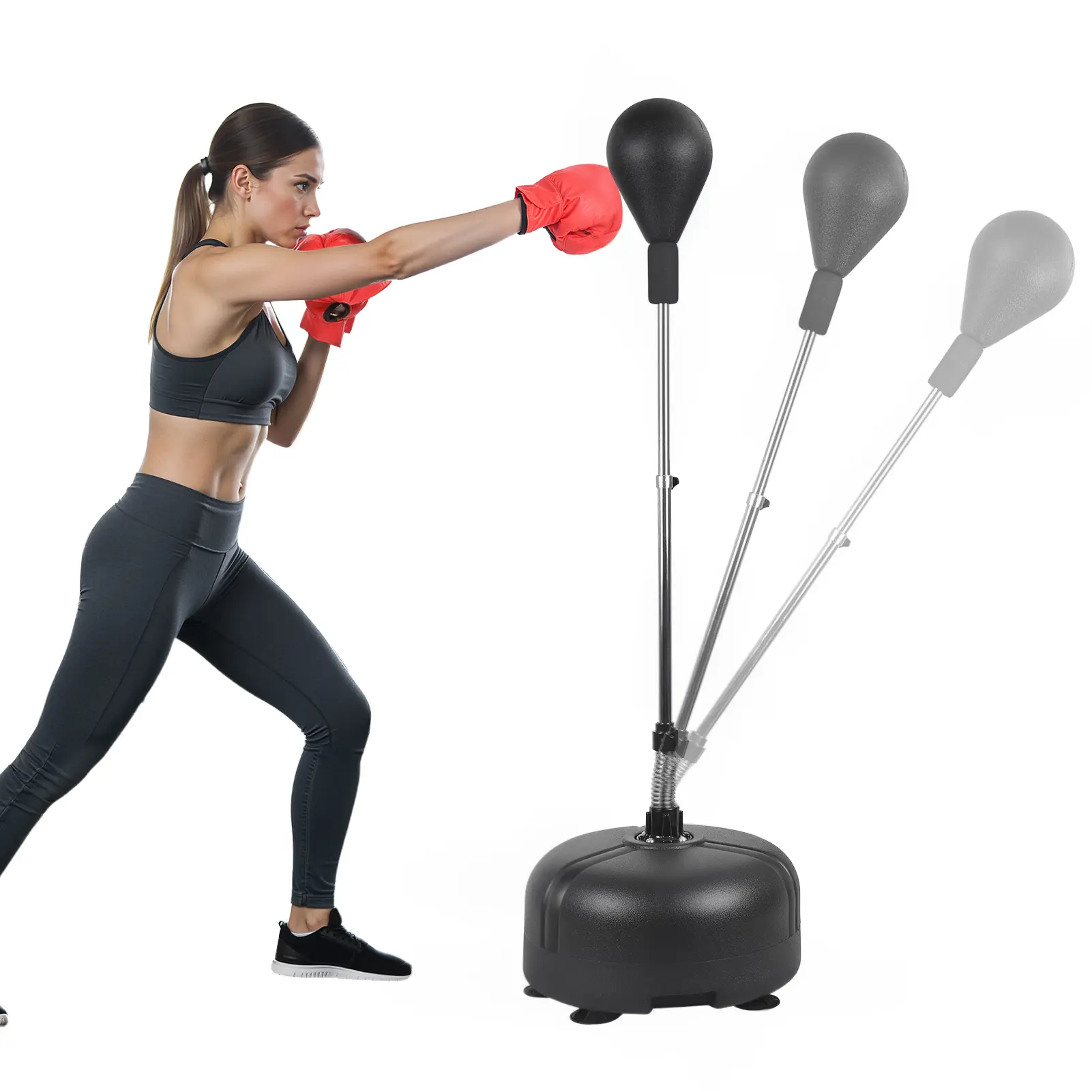 Explorinox Punching Bag with Stand, Height Adjustable Boxing Bag for Teens Adults, Standing Boxing Equipment Speed Bag for Boxing Training, Fitness, Stress Relief