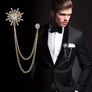 [High-end Crown Brooch Suit Accessories] Korean Version Men's Brooch Men's Suit Brooch High-end British Style Crown Corsage Accessories Atmosphere Suit Collar Pin Collar Buckle