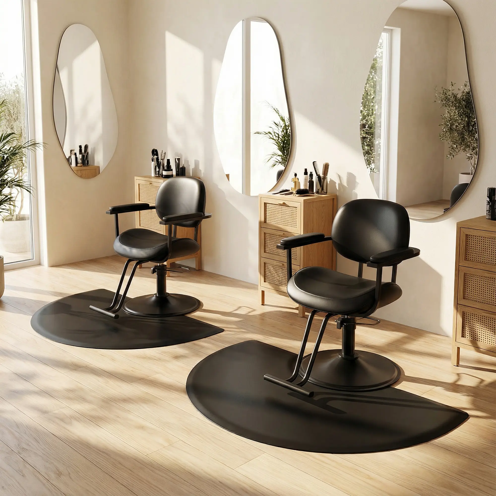 Baasha Salon Chair, 360° Swivel Hydraulic Styling Chair with Adjustable Height, Padded Armrests & 330 lb Capacity for Hair Salon & Beauty Studio