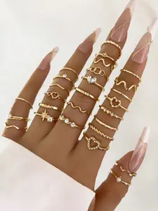 Stackable Rings Set – Multi-Style Knuckle Rings, Cute Layered Jewelry, Various Sizes