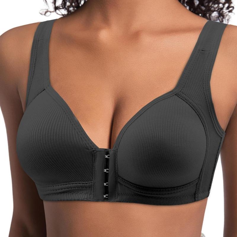 J 2/3/4PCS/ EssElegance Adjustable Front Closure Push-Up Bra Wire-Free Cross-Back, Seamless & Side Support for Daily Wear, Spring-Summer ComfoMrt Breathable Everyday Breathable Everyday Womenswear Bridal Rider Basic Minimalist ModestSkip intense workouts