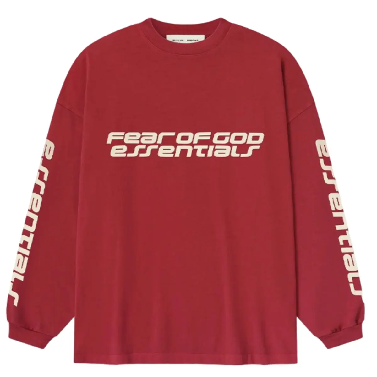 Fear of God Essentials 90's Long Sleeve Tee Crimson Men's Fashion T-shirt New