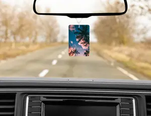 Palm tree sunset felt car freshie
