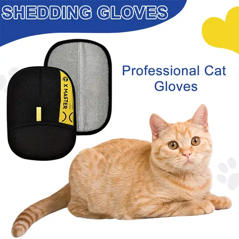 Reusable Electrostatic Pet Hair Removal Gloves – Double-Sided Grooming Mitt for Cats & Dogs | Gentle Deshedding Glove for Furniture, Clothes, Car, Carpet & Bedding (No Battery Needed)
