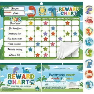 32  Chart System for ,  Chart with 2112  Stickers, 48 Themed Stickers to Positive Habits, 11.8 x 8.3 in   Chore Chart to Encourage Responsibility